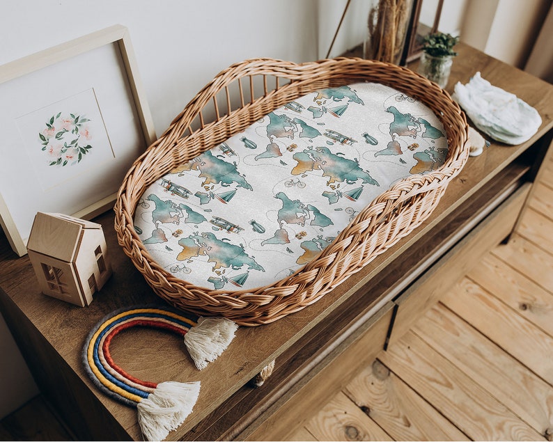 Baby Changing Table Basket With Cotton Sheet Baby Changing Etsy