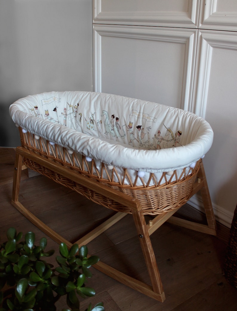 Baby Moses Basket with textile Magical Parade Etsy