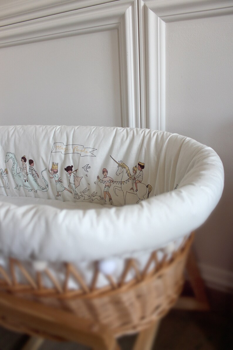 Baby Moses Basket with textile Magical Parade Etsy