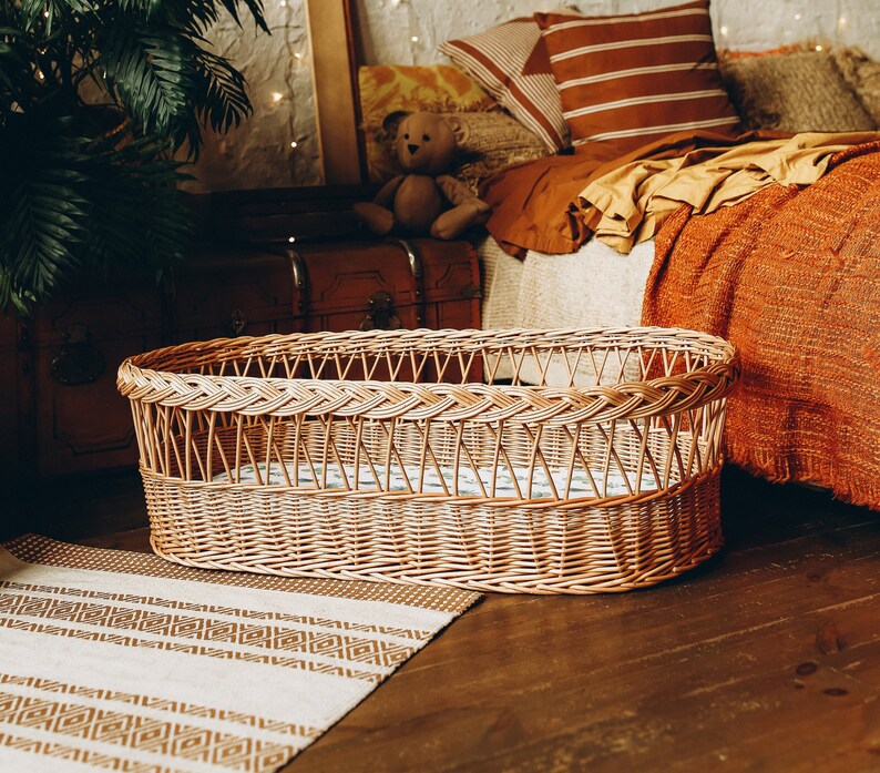 Baby Moses Basket with sheet Wicker cradle mattress & Etsy
