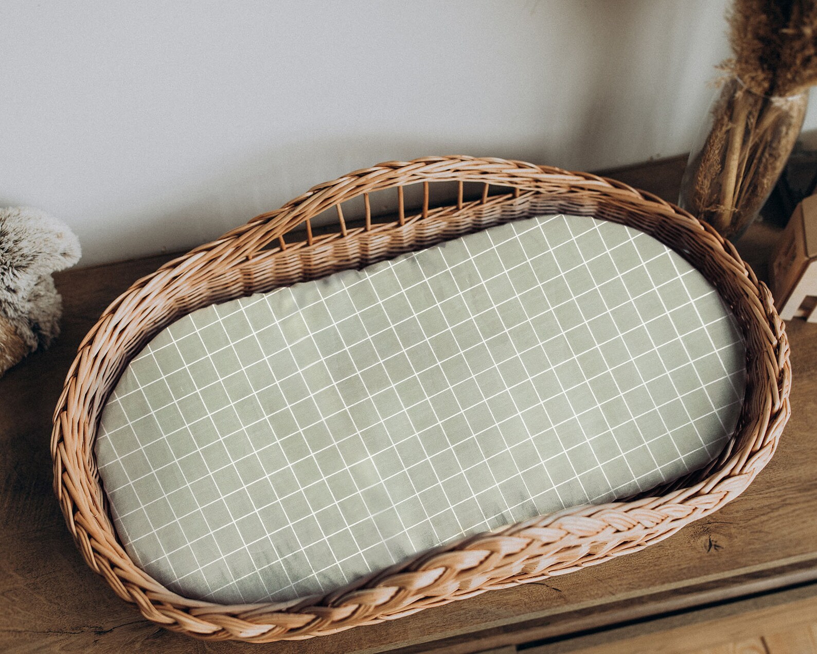 Baby Changing Table Basket With Cotton Sheet Baby Changing Etsy