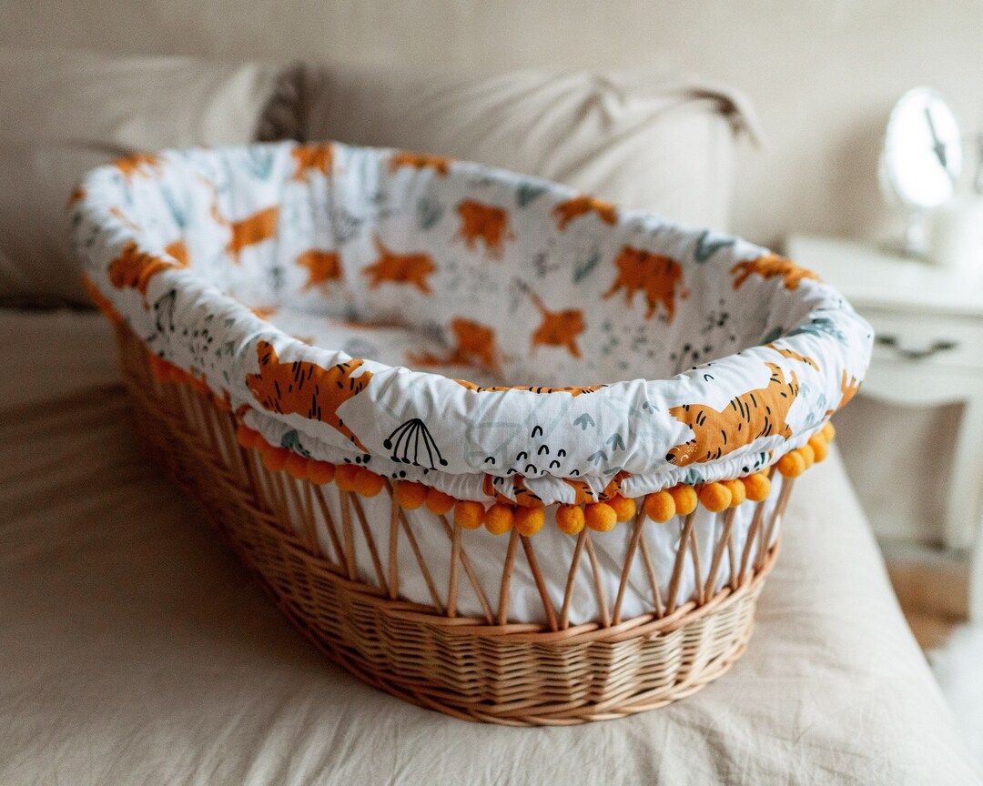 Bedding Textile Tigers, Bassinet Liner, Bedding Set for Lamantin, Moses ...