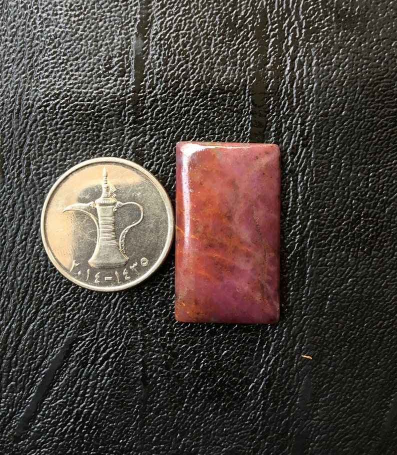 Brilliant Ruby Zoisite Cabochon Handmade Ruby Zoisite Rectangle shape Cabochon Pendant Use 31X18MM One sided Polish Ruby Loose Gemstone RZ08