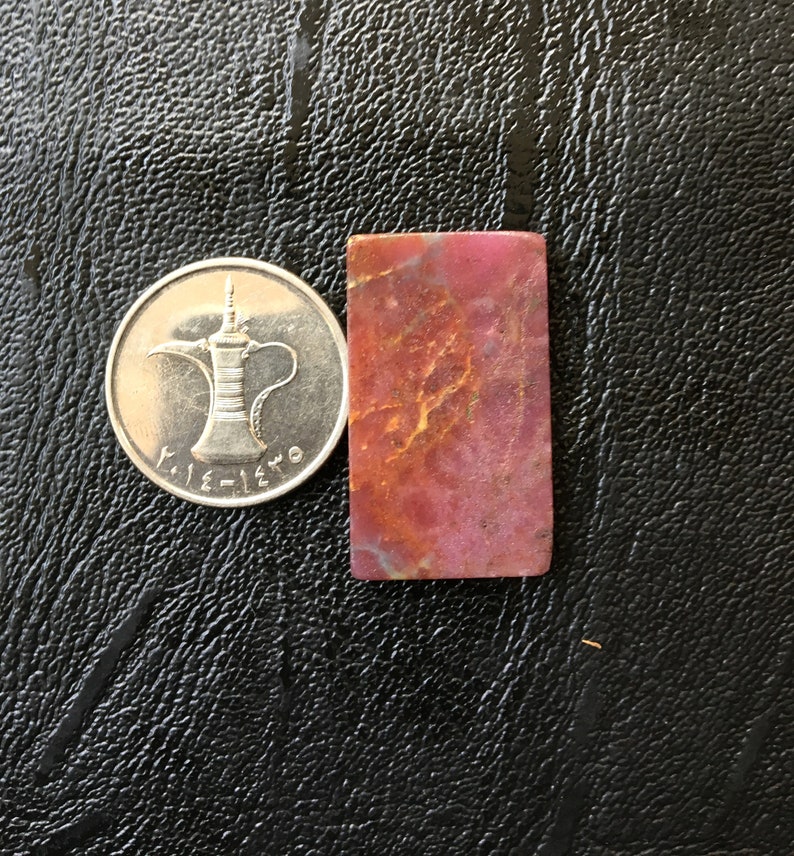Brilliant Ruby Zoisite Cabochon Handmade Ruby Zoisite Rectangle shape Cabochon Pendant Use 31X18MM One sided Polish Ruby Loose Gemstone RZ08
