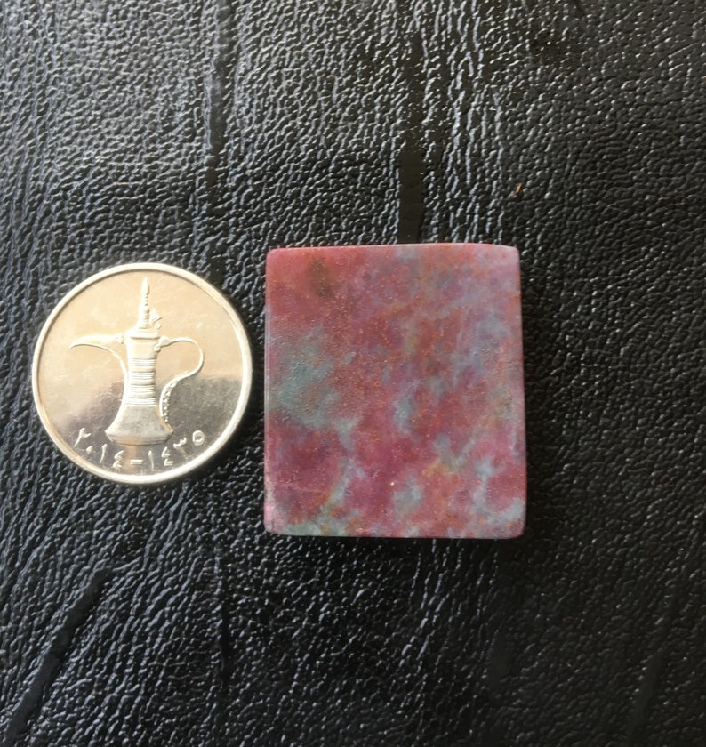 Top Quality Ruby Zoisite Cabochon Handmade Ruby Zoisite Square shape Cabochon Pendant Use 29X26MM One sided Polish Ruby Loose Gemstone RZ04