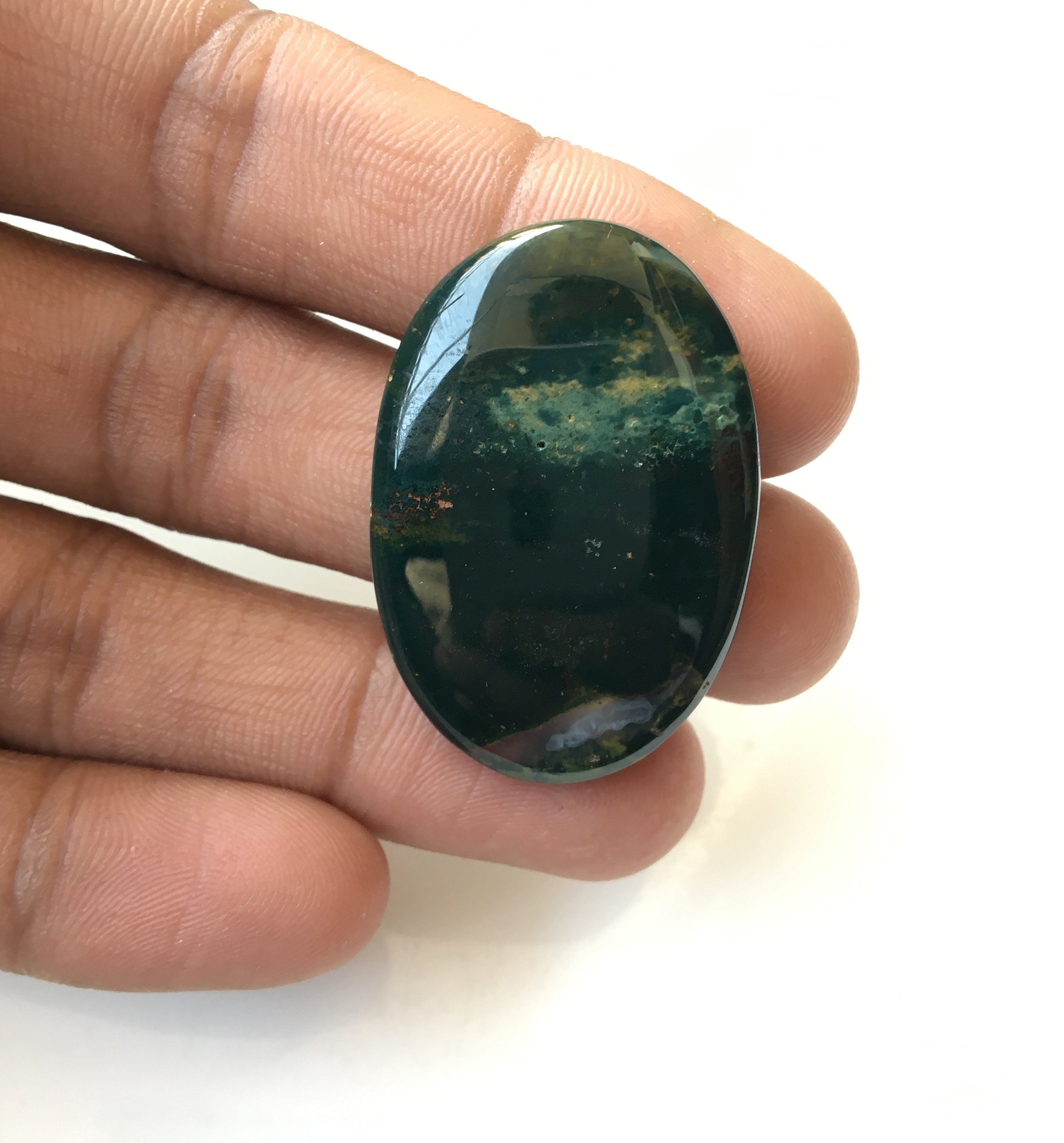 Rare Natural Moss Agate Cabochon Smooth Polished Oval Shape | Etsy