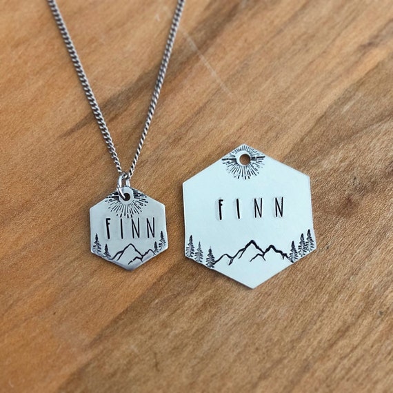 matching dog tag and owner necklace