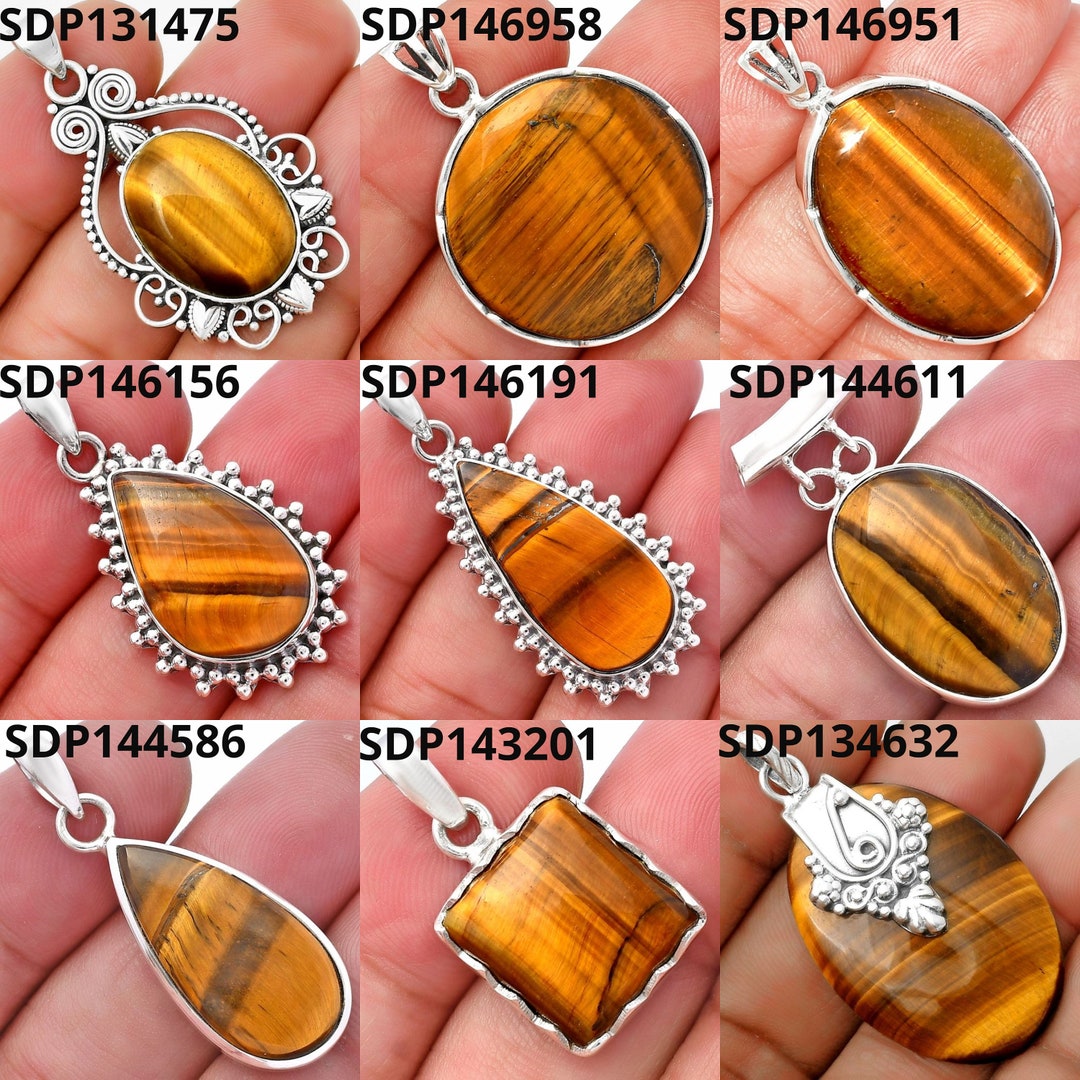 Tiger Eye Pendant, 925 Sterling Silver Pendant, Tiger Eye Gemstone