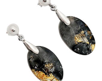 Orecchino a forma di uccello in argento sterling dorato e zircone cubico turchese - Italia