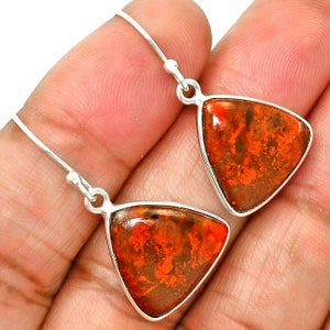 Handcrafted Cady Mountain Agate Sterling Silver Dangle Earrings