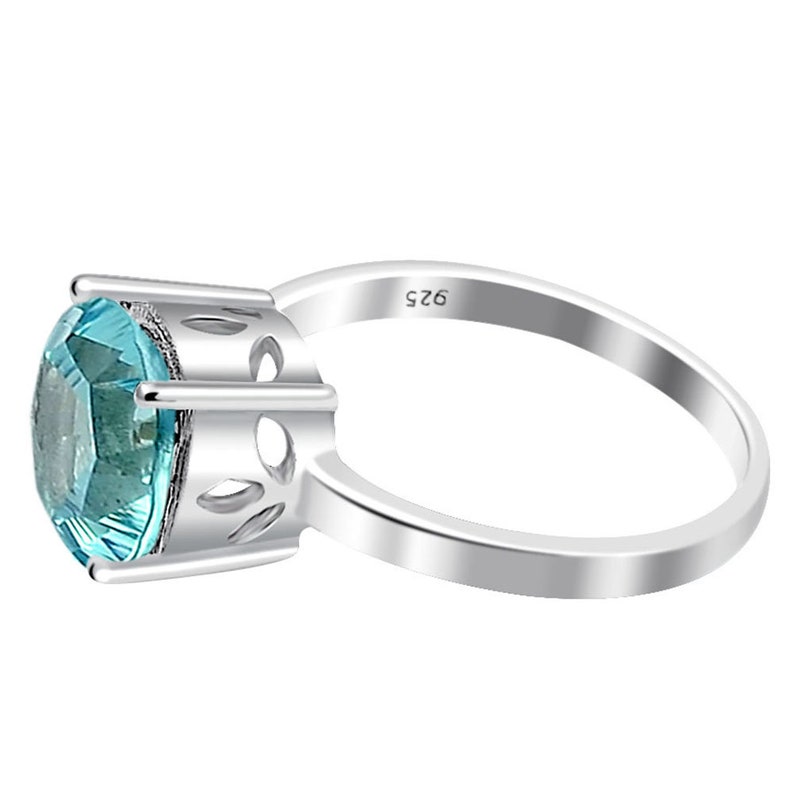 Sterling Silver Ring Engagement Ring Jewelry DR1079/_D Birthstone Ring Aquamarine Ring,Aquamarine Lab created