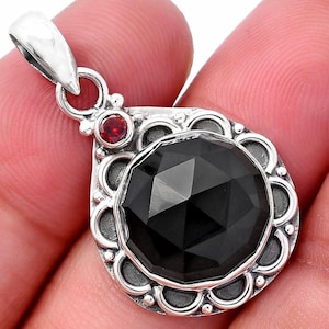 Black Onyx Sterling Silver Pendant: Handmade Protection Necklace