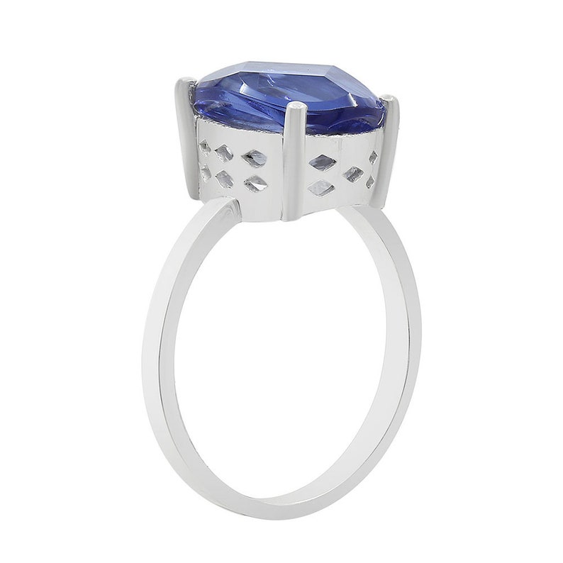 Royal Blue Tanzanite 925 Sterling Silver Ring Jewelry,Wedding Ring,Anniversary Ring,Promise ring