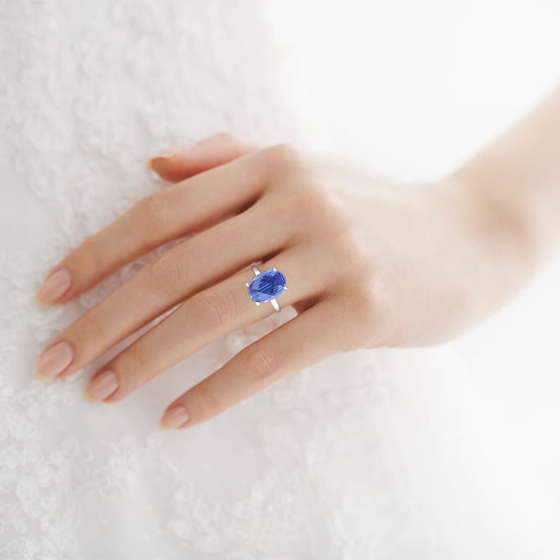 Royal Blue Tanzanite 925 Sterling Silver Ring Jewelry,Wedding Ring,Anniversary Ring,Promise ring