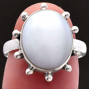 Weißer Opal Silberring • 925 Sterling Silber Ring • Natürlicher Edelstein Silber Schmuck • Geburtsstein Silber Ring • Handgemachtes Geschenk für Sie