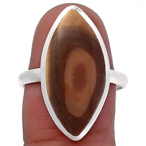 Imperial Jasper Silver Ring • 925 Sterling Silver Ring • Natural Healing Stone Jewelry • Boho Statement Ring for Women • Handmade Gift