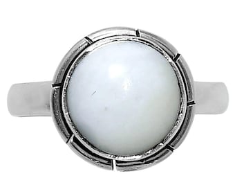 Anillo de plata de ley con ópalo blanco, hecho a mano, delicado, estilo bohemio, joyería con piedra preciosa de ópalo, regalo para ella.