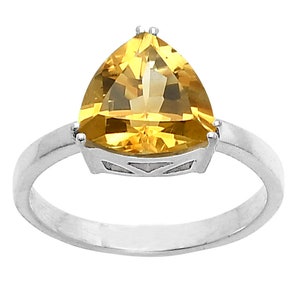 Trillion Cut Gemstone Ring: 925 Sterling Silver, Birthstone Jewelry