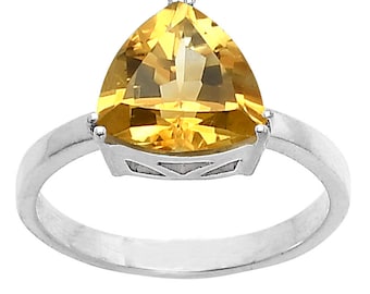 Trillion Cut Gemstone Ring: 925 Sterling Silver, Birthstone Jewelry