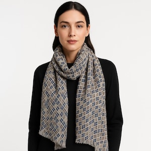 Modal Print Scarf: Lightweight Women&#39;s Shawl, Boho Floral, Geometric