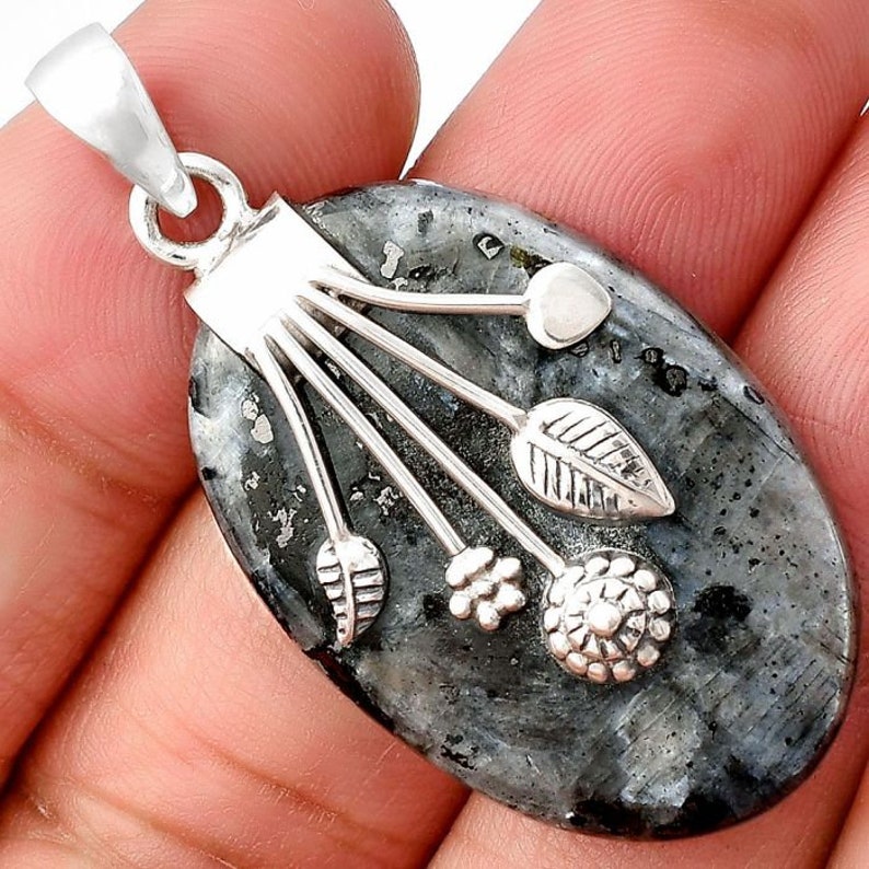 Larvikite Pendant Beautiful Jewelry 925 Sterling Silver Pendant Genuine ...