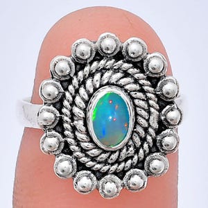 925 Sterling Silver Gemstone Ring: Peridot, Pearl, Opal, and More