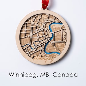 Ornement de carte de la ville du Canada, décoration de Noël en bois pour la maison, cadeau de pendaison de crémaillère, décoration de nouvelle maison, cadeau de Noël, cabane