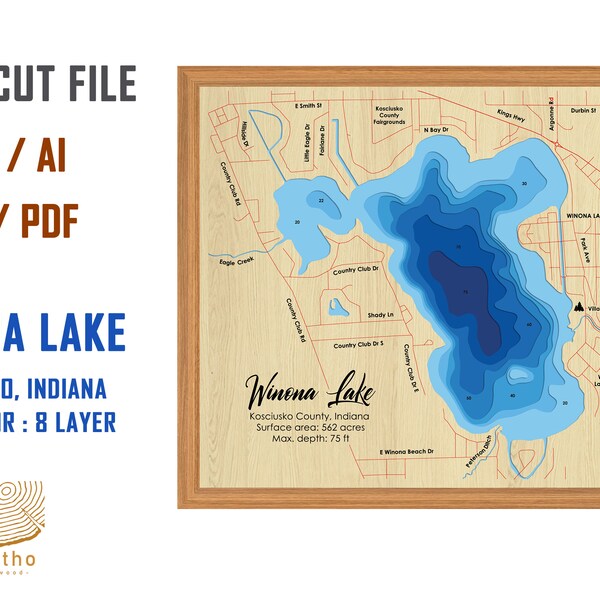 Indiana Lake Svg Etsy