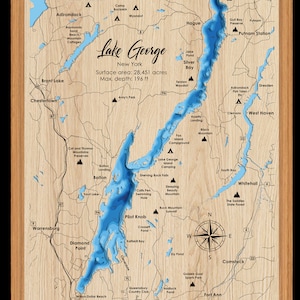 Digital File PDF, SVG - Lake George New York, Bathymetric Depth Layers ...