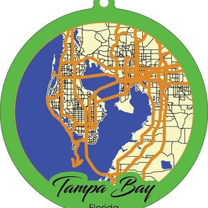 Digitale Datei SVG - Tampa Bay, Florida Stadt KARTE Weihnachtsverzierung, individuelles Haus Einweihungsgeschenk, neues Haus Ornament, Weihnachtsgeschenk