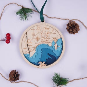 Nice France Ornament Map 6 layer 6 inch, Custom Wooden Christmas Ornament, Housewarming Gift, Xmas Gift, Cabin house