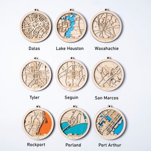 Moctho - Texas USA Map Ornament, Stadium Ornament Christmas Ornament, Housewarming Gift, New Home Ornament, Xmas Gift, Cabin house