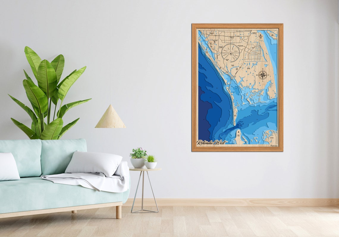 Digital File PDF, SVG - Boca Grande Florida, Bathymetric Depth Layers ...