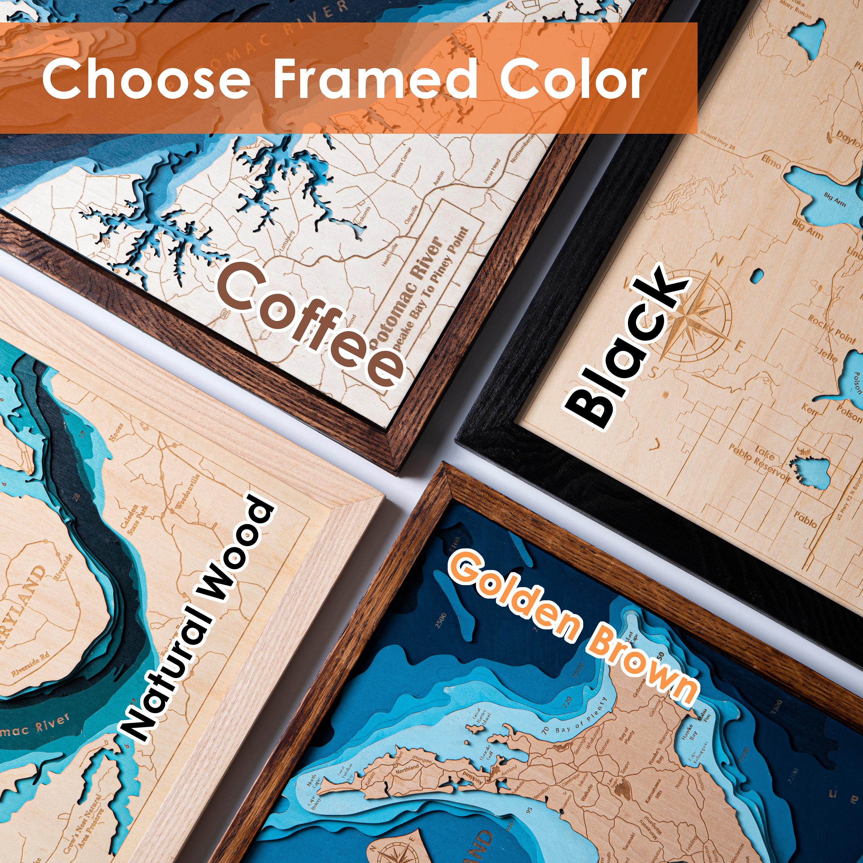 The Great Lakes Map Wood - Custom 3D Map Wood Bathymatric Map, Custom ...
