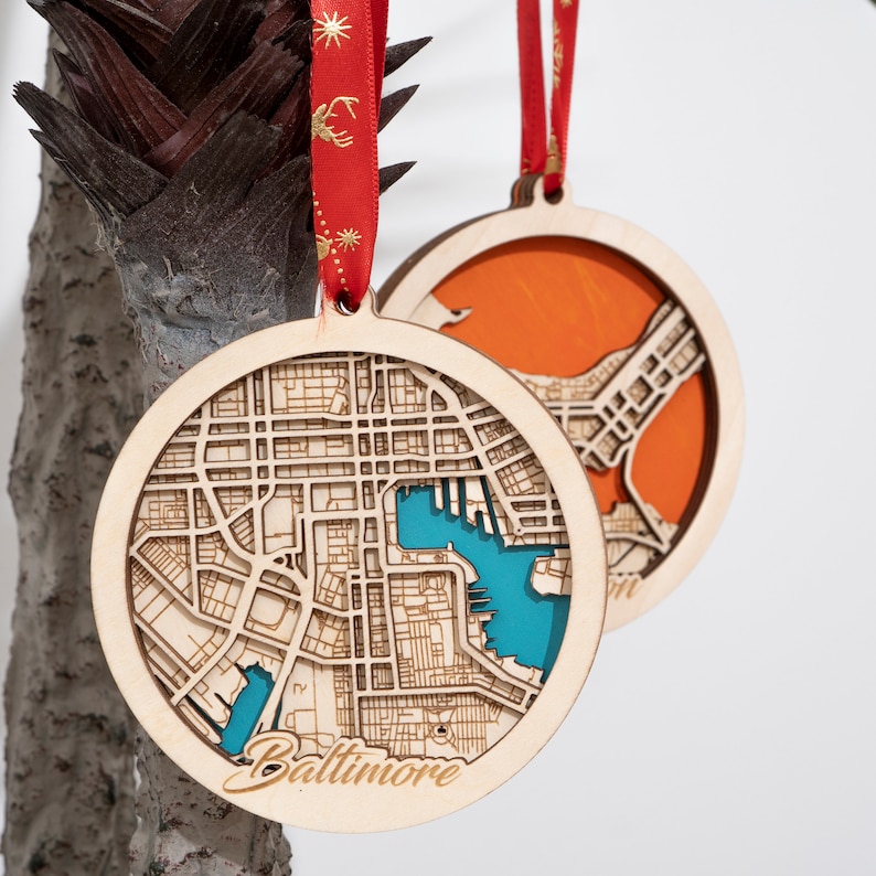 Digital File SVG WA City MAP Ornament Christmas Etsy
