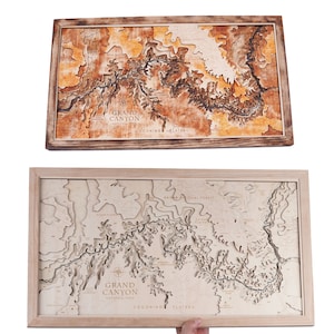 Grand Canyon National Park, Arizona | Bathymetrische en topografische kaart | Cabin House muurkunst, housewarming, kerstcadeaus