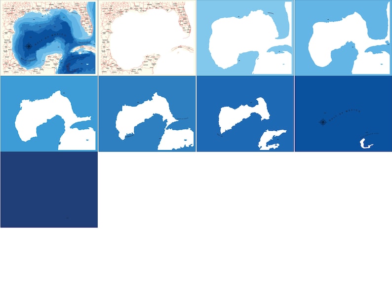 Pu&ograve; includere: Una mappa di un lago con sfondo blu e contorno bianco. Il lago &egrave; circondato da terra con contorno bianco. La mappa mostra la profondit&agrave; del lago in piedi.