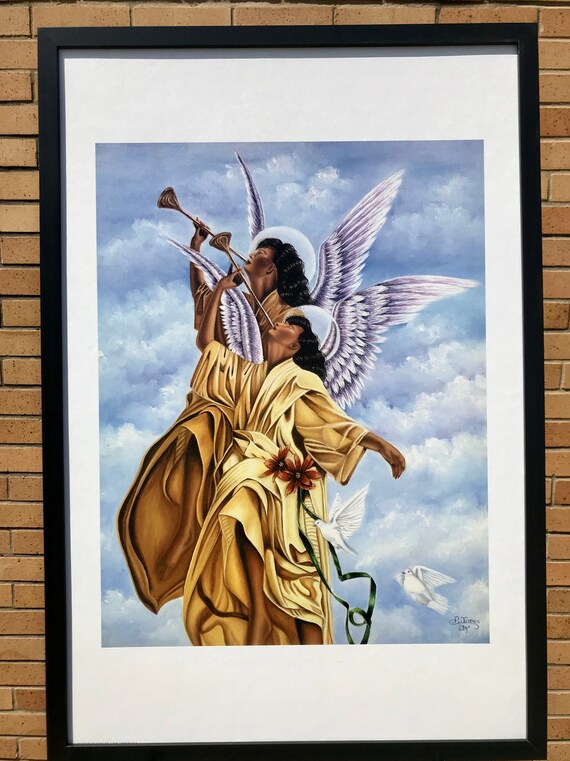 Religious Angel Art African American Art Black Art Ethnic Art Etsy