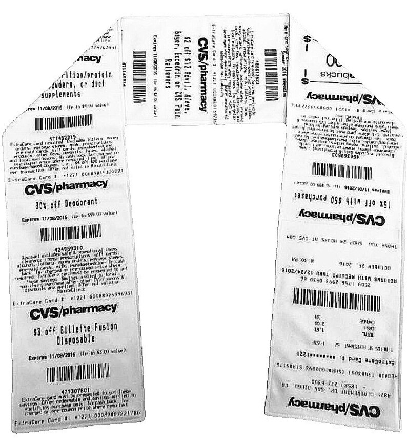 CVS Receipt Scarf double-sided soft fleece scarf for any image 3