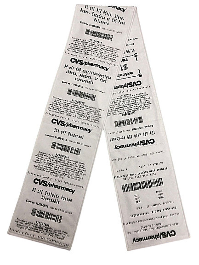 CVS Receipt Scarf double-sided soft fleece scarf for any image 2