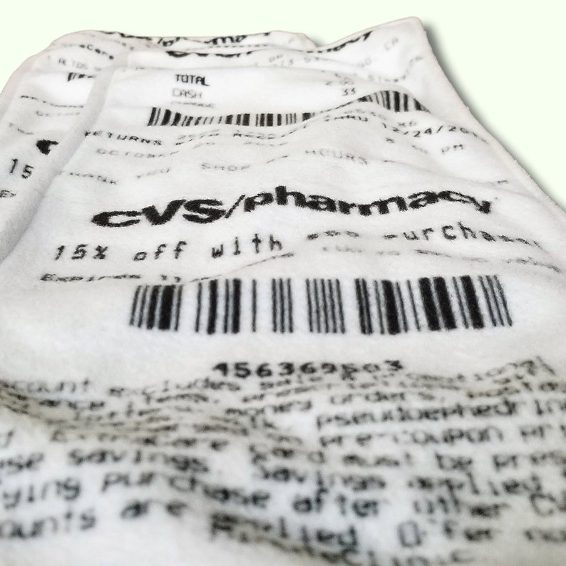 CVS Receipt Scarf Hilarious Double Sided 100% Fleece Scarf. image 3
