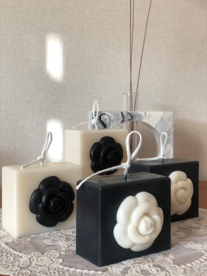 Camellia Candle L Pillar Candles Modern Style Candle Etsy