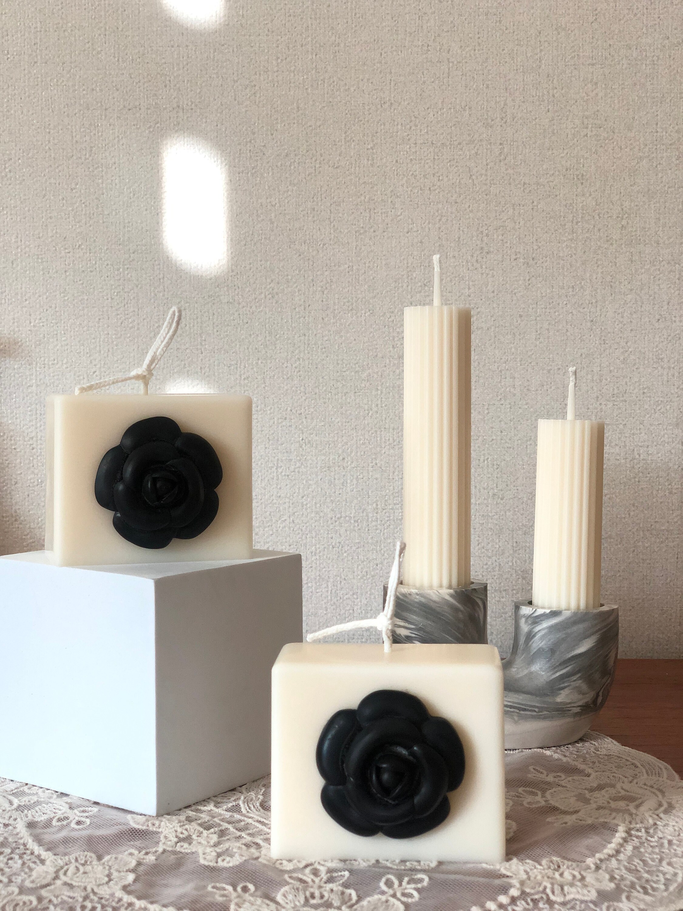 Camellia Candle L Pillar Candles Modern Style Candle Etsy