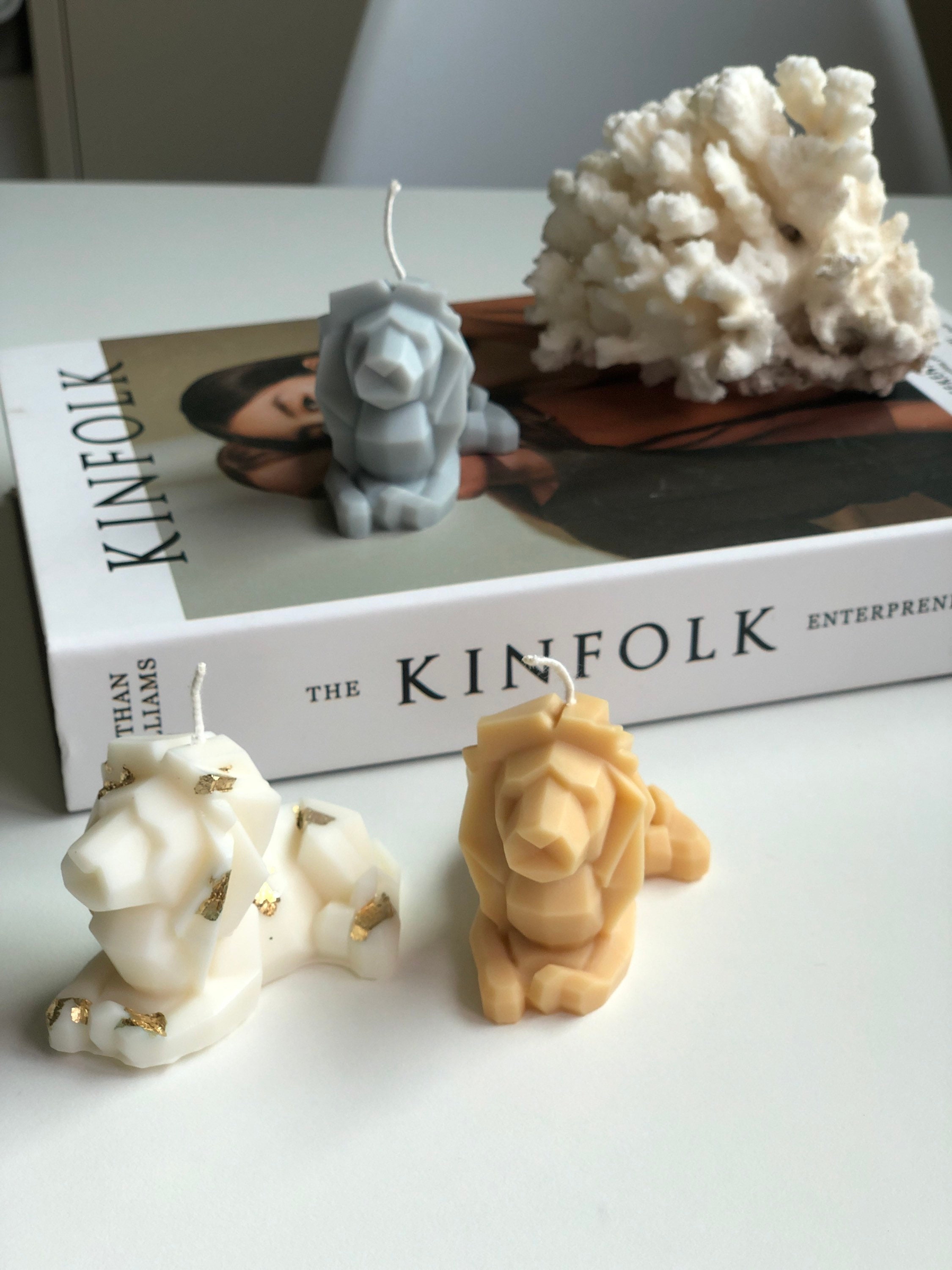 Lion Candles Soy wax candle for him Birthday gift Home Etsy