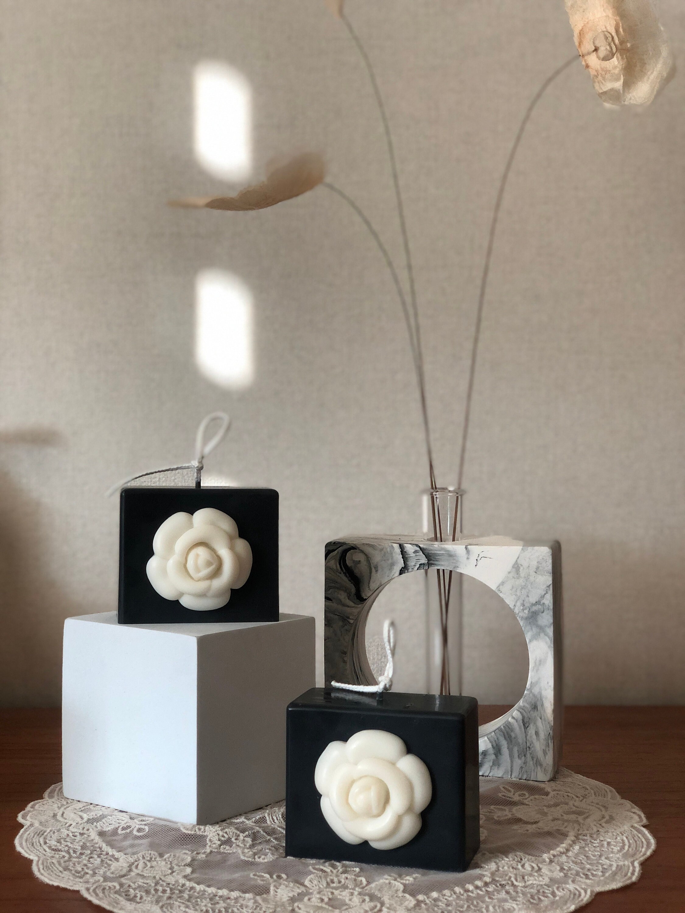 Camellia Candle L Pillar Candles Modern Style Candle Etsy