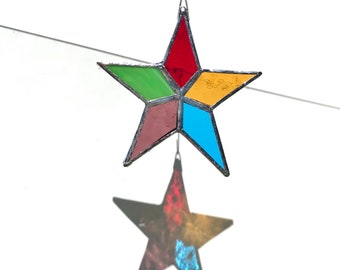 Colorful 5-Point Star Suncatcher Ornament