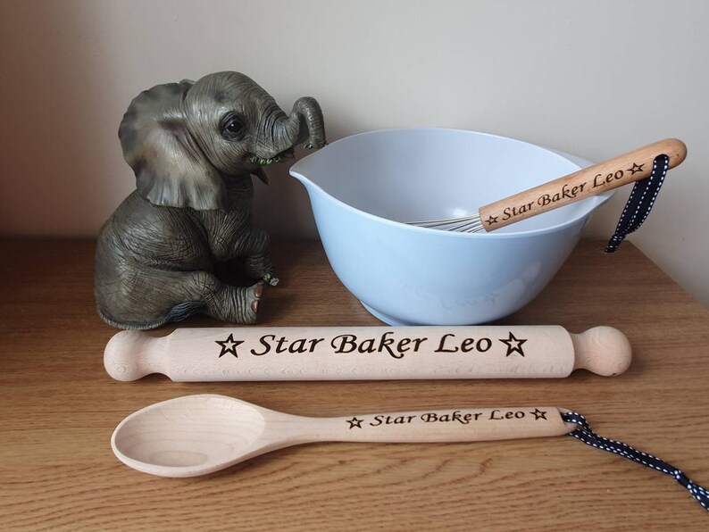 Personalised Engraved Baking Set Kitchen Utensils Childrens Etsy UK