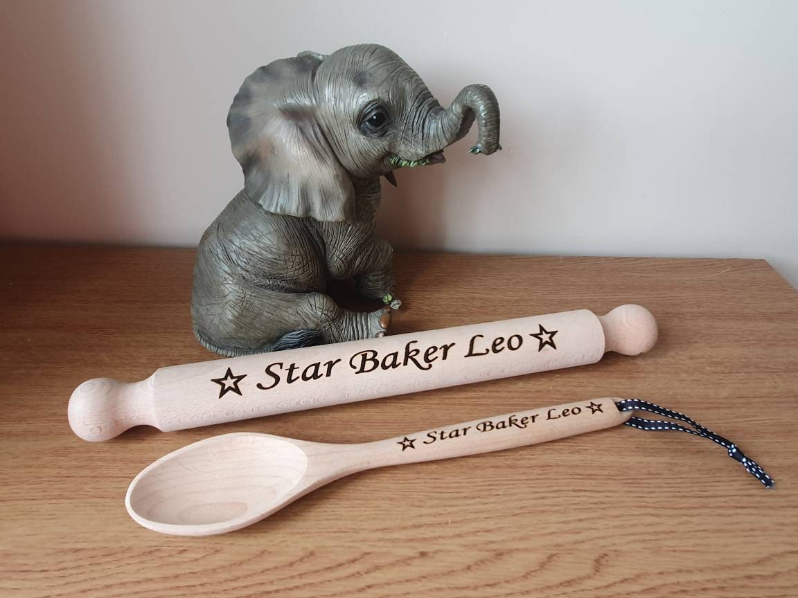 Personalised Engraved Baking Set Kitchen Utensils Childrens Etsy UK