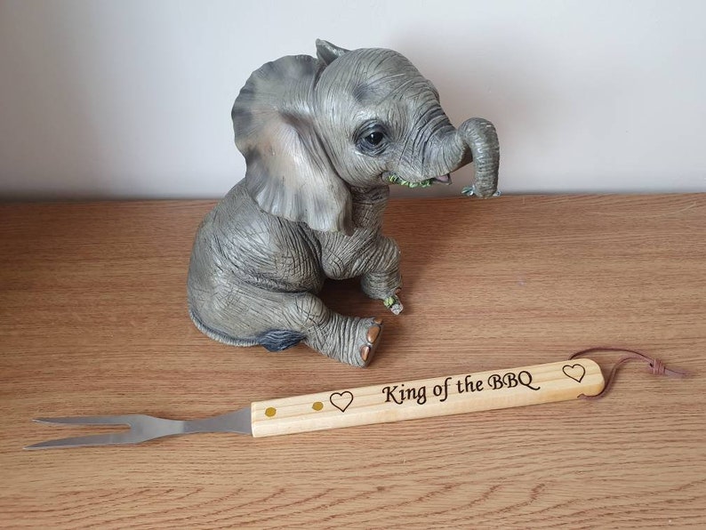 Personalised engraved wooden bbq set Flipper tongs fork Etsy