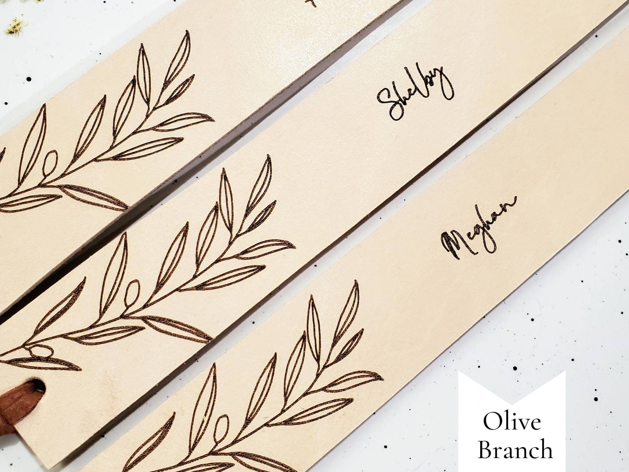 Leather Bookmark, Personalized Gift, 3 Years Anniversary, For Men, For Women, Wildflower, Olive Branch, Willow, Enjoy The Next Chapter, Gift